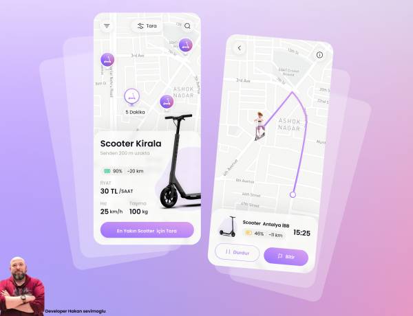Android ios scotter kiralama Uygulaması